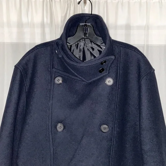 Wooyoungmi Paris fleece wool PeaCoat 1/1 Rare Find IT54 XXL UNI Designer Coat‌
